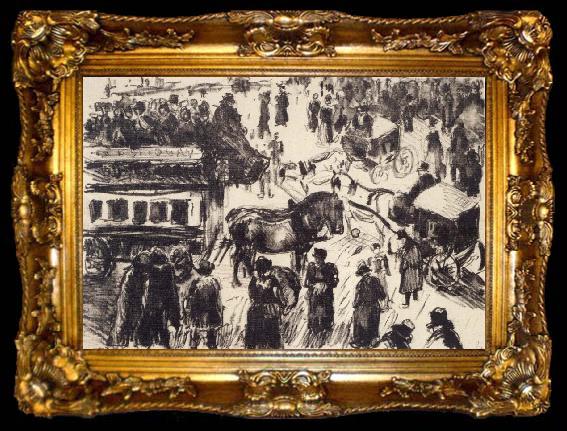framed  Camille Pissarro Place du Havre,Paris, ta009-2
